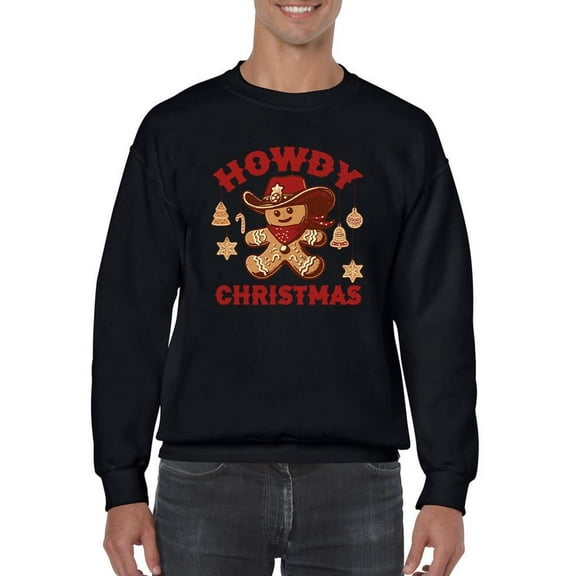 Howdy Christmas Cowboy Gingerbread Men's Sweatshirt
