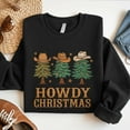 thumbnail image 1 of Howdy Christmas Embroidered Sweatshirt, Christmas Tree Embroidered Shirt, Western Cowboy Shirt, Cowboy Hat Hoodie, Merry Christmas Gift, 1 of 5