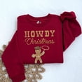 thumbnail image 1 of Howdy Christmas Gingerbread Embroidered Sweatshirt, Cowboy Gingerbread Sweatshirt, Western Country Holiday Crewneck Sweater, 1 of 4