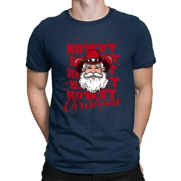 Howdy Christmas Santa Western T-shirt Men's