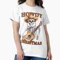 thumbnail image 1 of Howdy Christmas Western Cowboy Skeleton Sticker Holiday Art Unisex T-Shirt up to size 5XL, 1 of 2