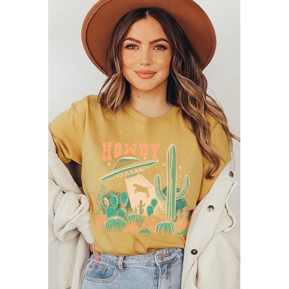 Howdy Cow Abduction Graphic T Shirts