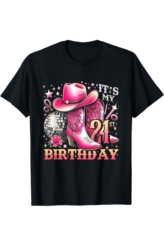 Howdy Cowboy Hat Boots Disco Ball 21St Classic Edition T-Shirt , Vintage T-Shirt
