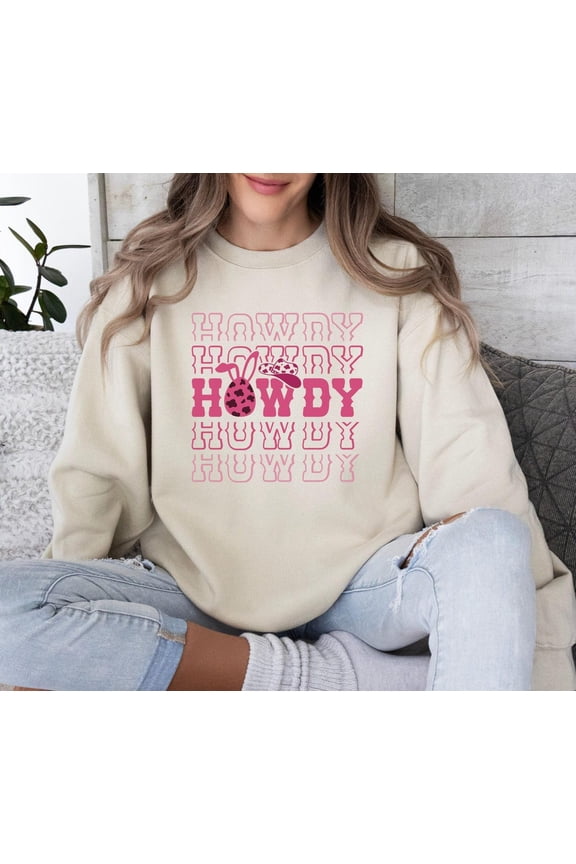 Howdy Easter Sweatshirt, Funny Bunny Sweater, Easter Day Shirt, Happy Easter Day Sweatshirt, Easter Shirt, Gift For Her