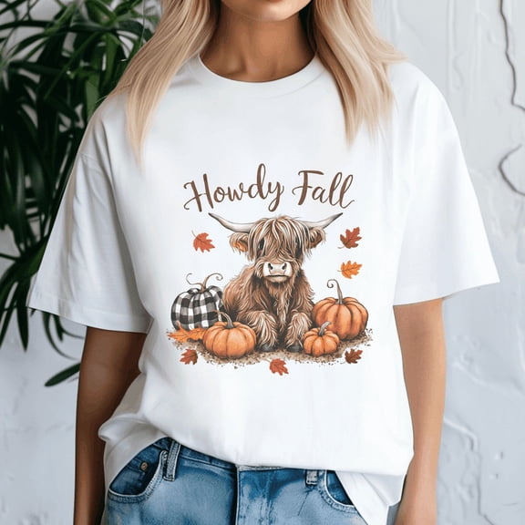 Howdy Fall Highland Cow Happy Thanksgiving Autumn Vibes Fall Shirt, Thanksgiving Shirt,Turkey Tee, Holiday Gift, Happy Thanksgiving Tshirt, Turkey Day, Family Gobble ,Pumpkin Season