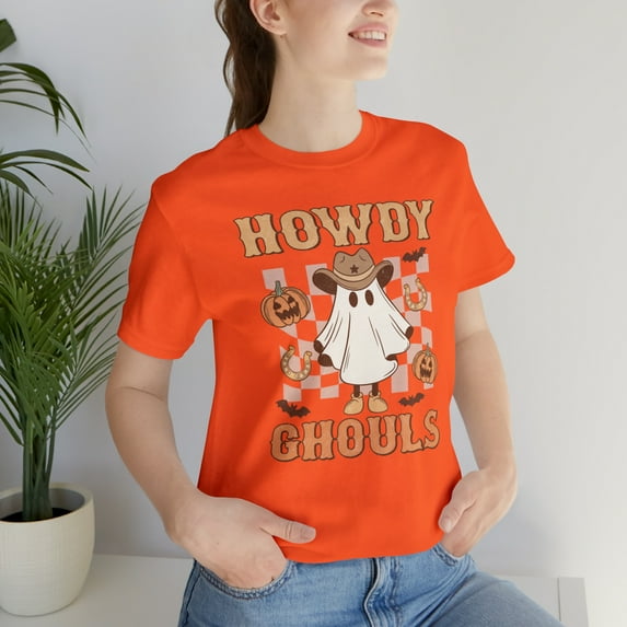 Howdy Ghouls Spooky Western Halloween Shirt, Halloween 2023 Ghost Tshirt
