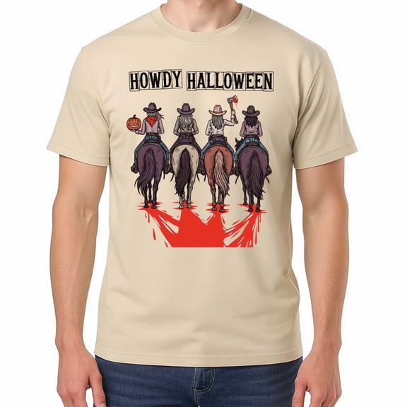 Howdy Halloween Cowgirl Riding Funny Halloween – T-Shirt / Hoodie / Sweatshirt – Halloween and Western Theme – Costume