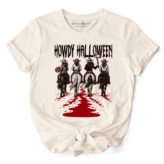 Howdy Halloween Cowgirl Women T-Shirt, Empowered Western Spooky Tee