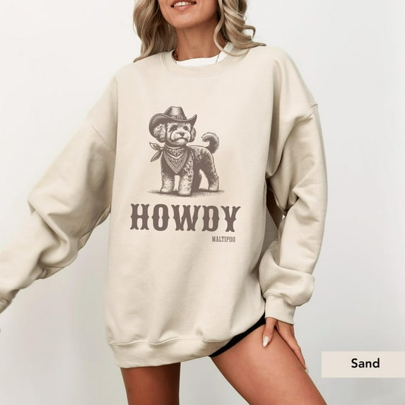 Howdy Maltipoo Sweatshirt, Maltipoo Shirt, Maltipoo Shirt, Maltipoo Owner, Cute Maltipoo Lover , Dog Cowboy Sweater Sweatshirt All Size S-5XL