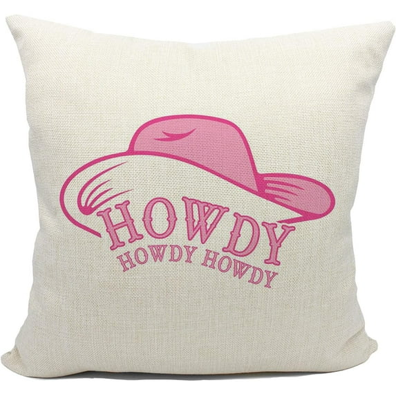 Howdy Pillow,Preppy Throw Pillows,Pink Room Decor for Women,Pillow Covers 18x18,Cowgirl Pillow,Pink Pillows Decorative Throw Pillows,Cowgirl Room Decor