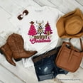 thumbnail image 1 of Howdy Pink Christmas Western Christmas T-Shirt, Leopard Print Retro Holiday Tee, 1 of 8