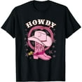 thumbnail image 1 of Howdy Pink Cowboy Hat Boots Country Western Rodeo for Women T-Shirt, 1 of 3