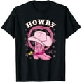 thumbnail image 1 of Howdy Pink Cowboy Hat Boots Country Western Rodeo for Women T-Shirt, 1 of 3