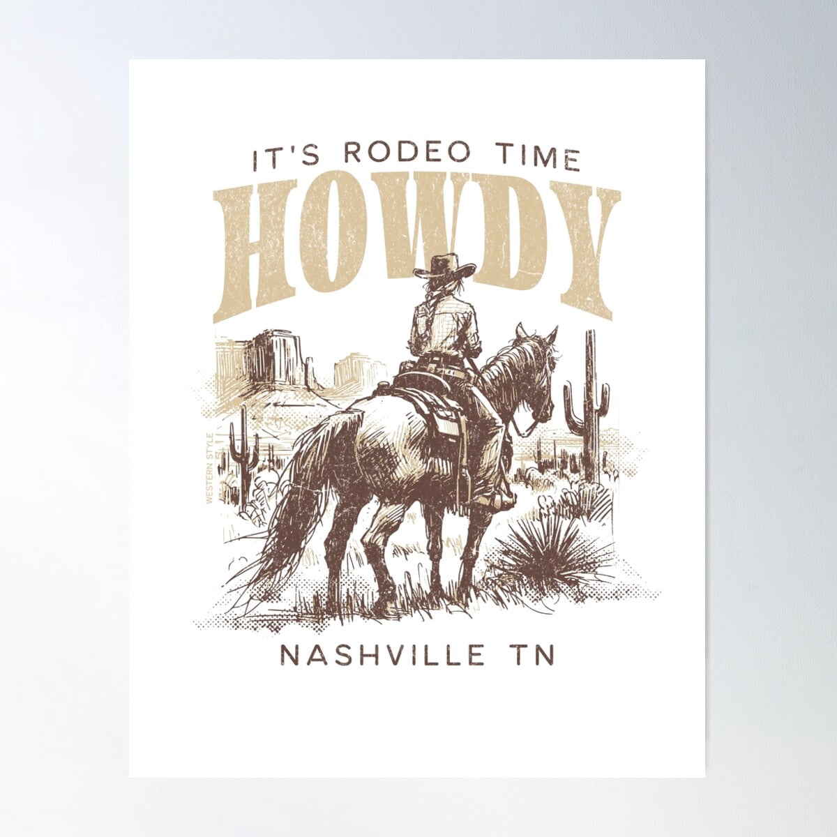 Howdy Rodeo Time Nashville Poster Wall Art, Modern Wall Decor For ...