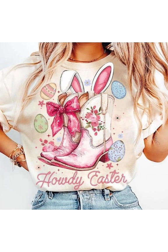 Howdy Shirt Western Coquette Bunny Cowgirl Retro Aesthetic Tee Top