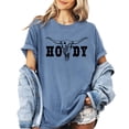 thumbnail image 1 of Howdy Shirt for Women & Teens Western Bull Skull Tee for Ladies Blue Jean Shirt Adult X-Large, 1 of 4