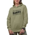 thumbnail image 1 of Howdy, Short for How Do Ye, Hello or Greeting Expression, Groovy Retro Wavy Text Merch Gift, Sand Hooded Sweatshirt or Hoodie, Large, 1 of 5