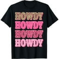 thumbnail image 1 of Howdy Southern Western Rodeo Leopard Pink Cowgirl T-Shirt, 1 of 3