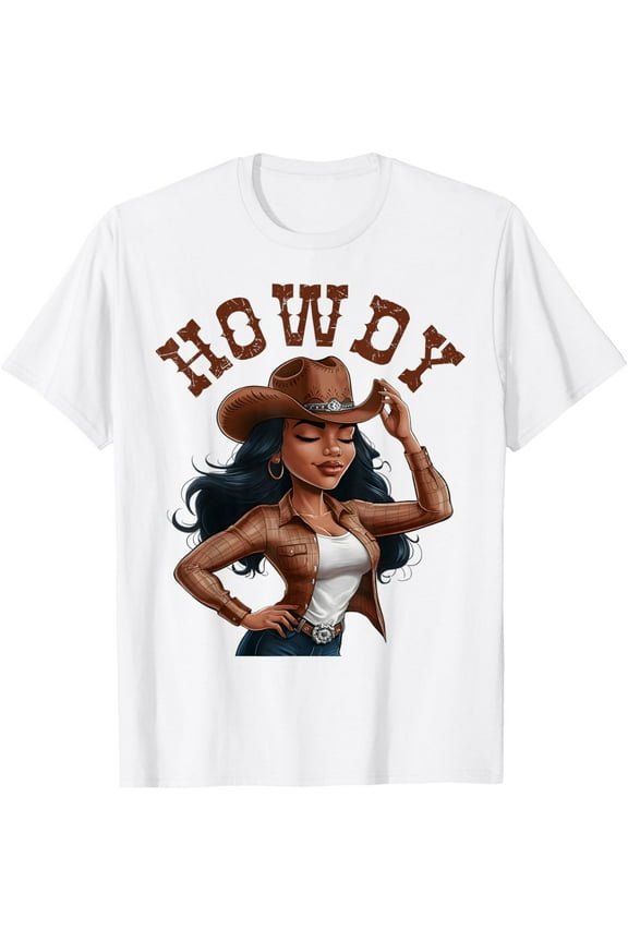 Howdy T-Shirt for Women Southern Western Cowgirl Country Music Rodeo Boots Concert Top