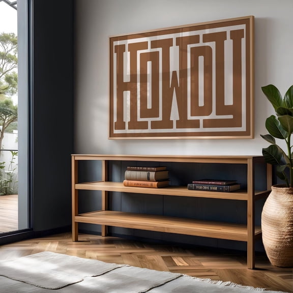 Howdy Tan Typography Wall Art, Western Decor, Southwestern Type, Howdy Yall Partner Saying Poster Poster, Rustic Country Ranch Design Home Decor, 8x12 UNFRAMED