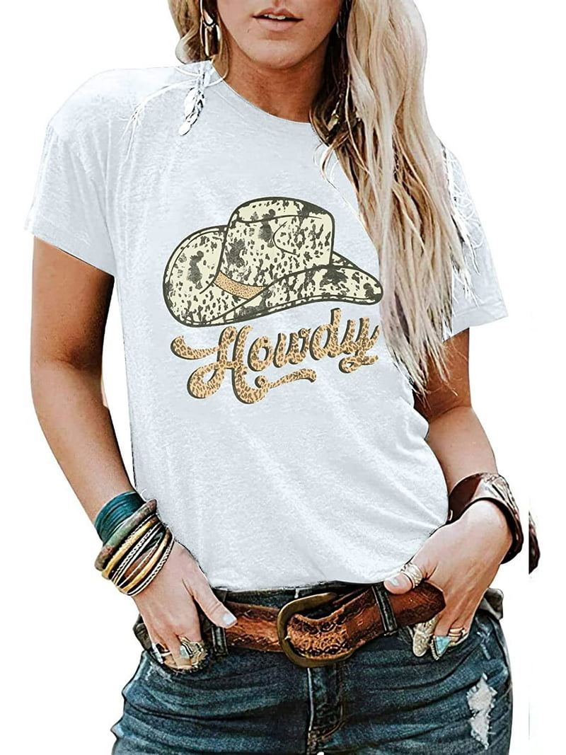 Howdy Tshirt Women Country Southern Shirts Rodeo Cowgirl Western
