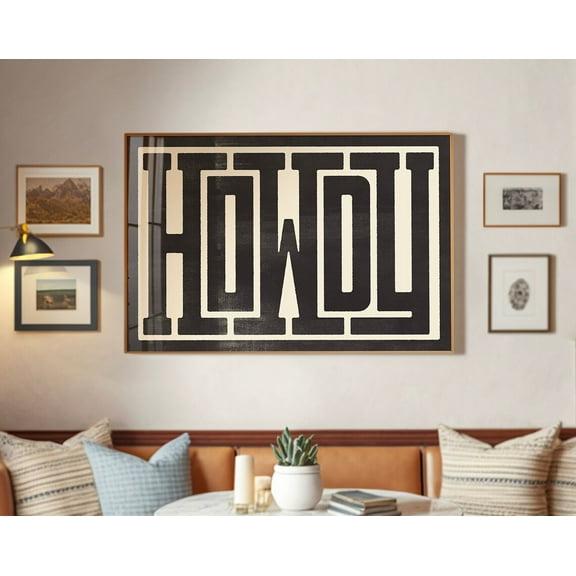 Howdy Typography Art Print, Western Decor, Southwestern Wall Art, Modern Design Poster, Southern Home Art, Type Design, Ranch Wall Decor Wall Art, Modern Wall Decor, 24x36 UNFRAMED