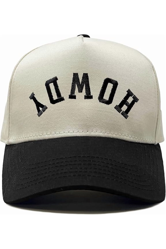 Trucker Hat – Vintage Snapback Baseball Cap with Embroidered Design - Howdy (Upside Down)