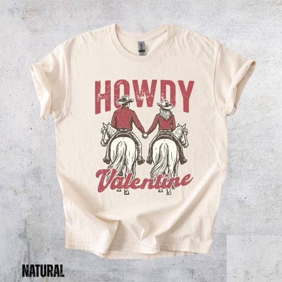Howdy VaL1entine Cowboy Couple T-Shirt Western VaL1entine T1EE