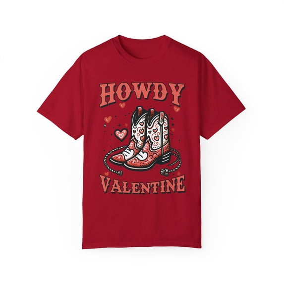 Howdy Valentine Comfort Colors Shirt, Cowgirl Western Valentines Gift