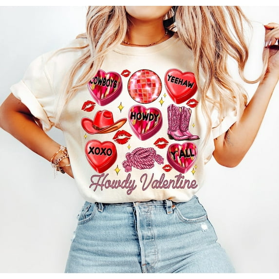 Howdy Valentine Shirt, Western Valentine Shirt, Retro Valentines Day Tee, Cowgirl Valentine Shirt, Disco Ball Valentine Shirt