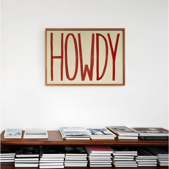 Howdy Wall Art Print, Hallway Wall Art, Landscape Wall Art, Horizontal Hello Print, Welcome Hallway Wall Art, Mid Century Retro Decor Home Decor #1439, 8x12 UNFRAMED