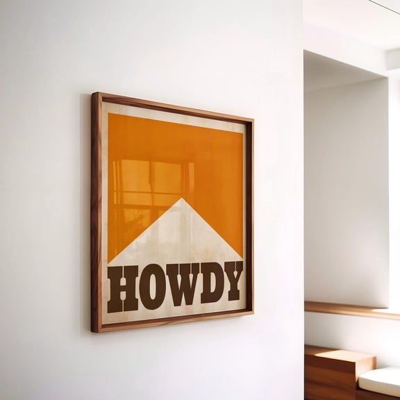 Howdy Wall Art Western Decor Vintage Retro Cowboy Wild West Design1 Unframed Paper Print