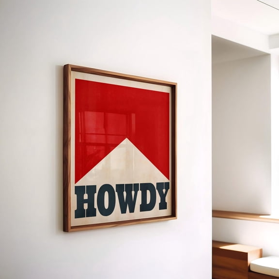 Howdy Wall Art Western Decor Vintage Retro Cowboy Wild West Design2 Unframed Paper Print