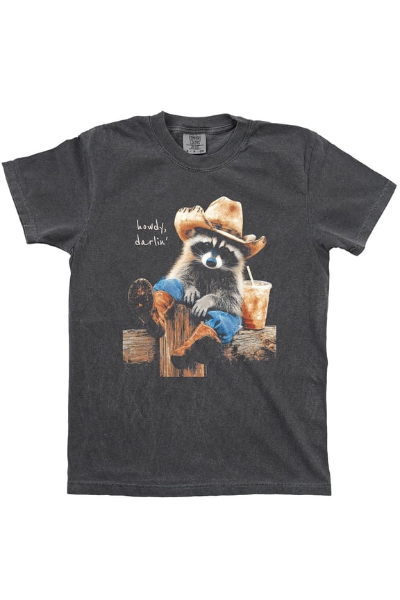 Howdy Western Cowboy Raccoon Graphic T Shirt for Men and Women Funny Vintage Country Shirt Pepper Shirt Adult Medium