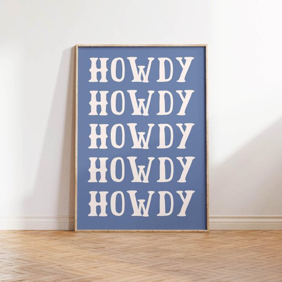 Howdy Western Typography Minimalist Wild Wall Art Print