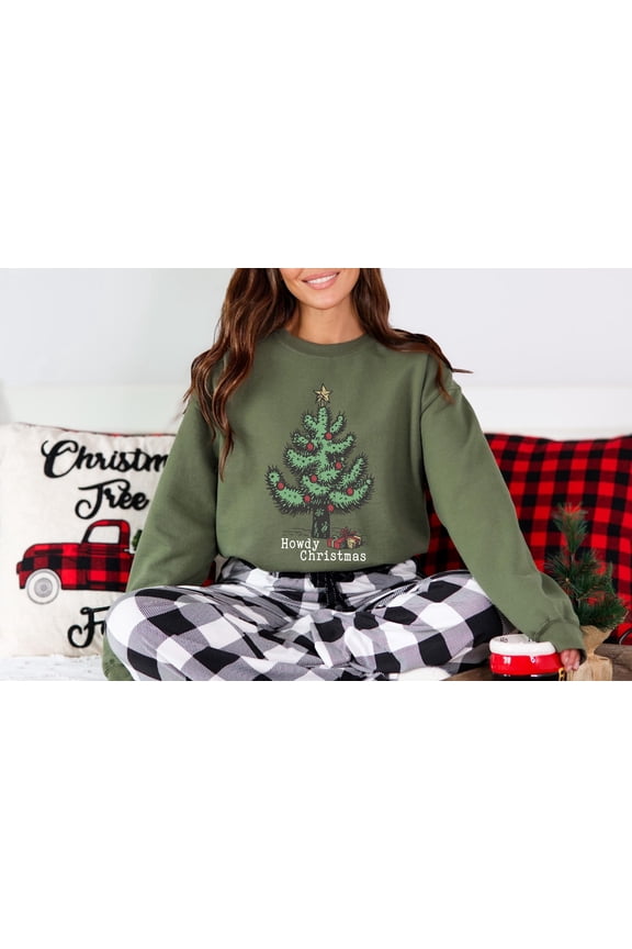 Howdy Winter Cactus Tree Sweatshirt - Western Sweater Tshirt All Size S-5XL