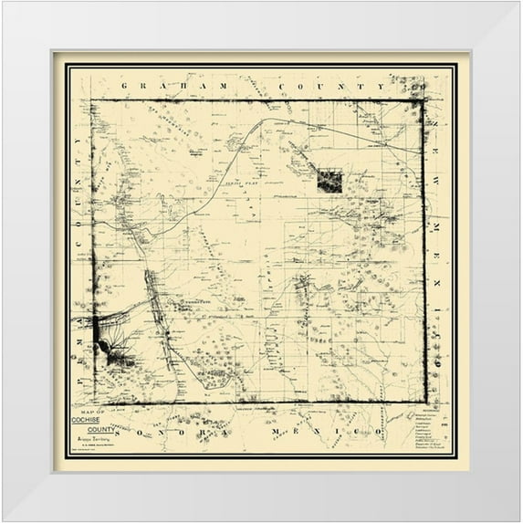 Howe 12x12 White Modern Wood Framed Museum Art Print Titled - Cochise Arizona - Howe 1890