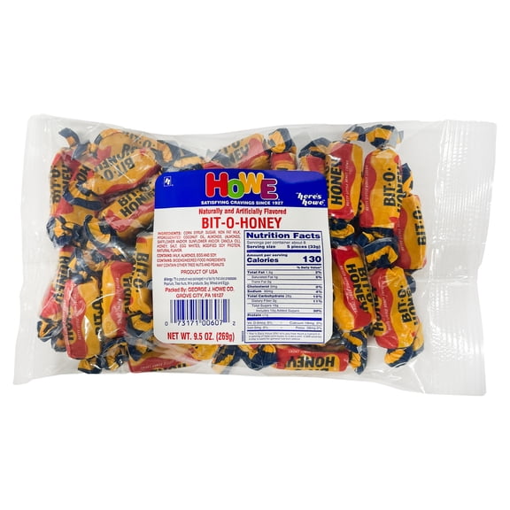 Howe Bit O Honey Chewy Candy, 9.5 oz, Bag