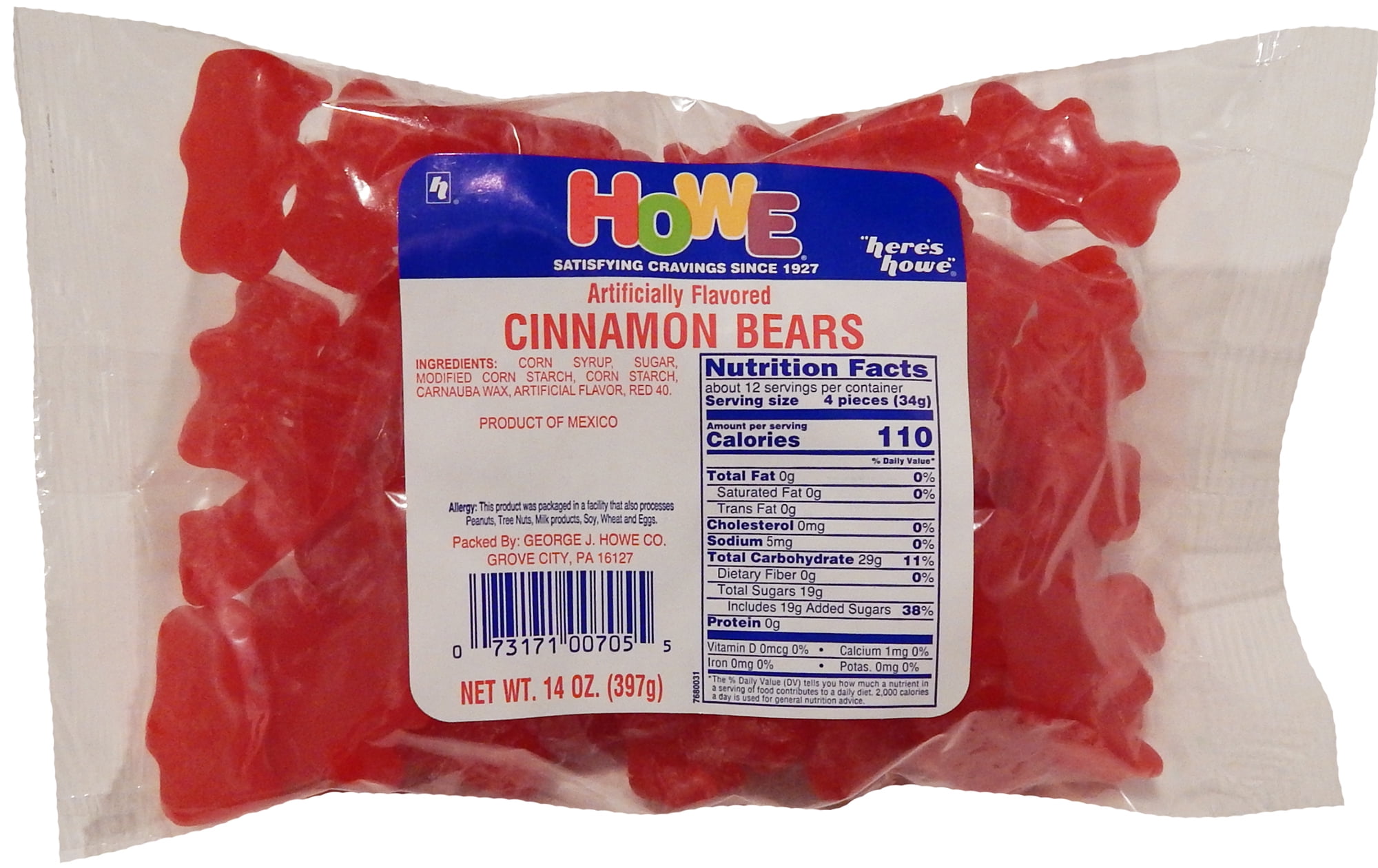 Howe Cinnamon Bears Gummy Candy, 14 oz, Bag