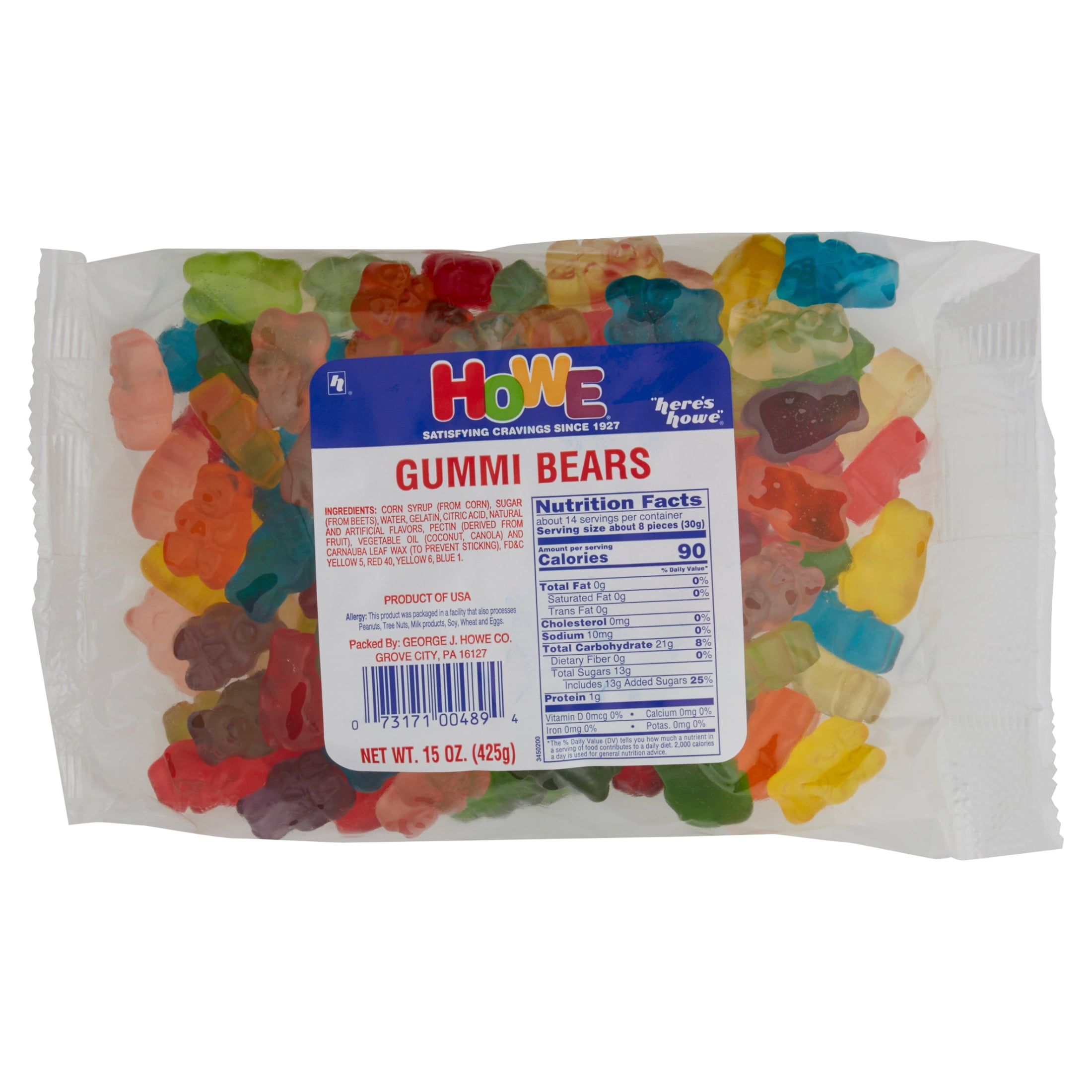 Howe Gummi Bears Gummy Candy, 15 oz, Bag