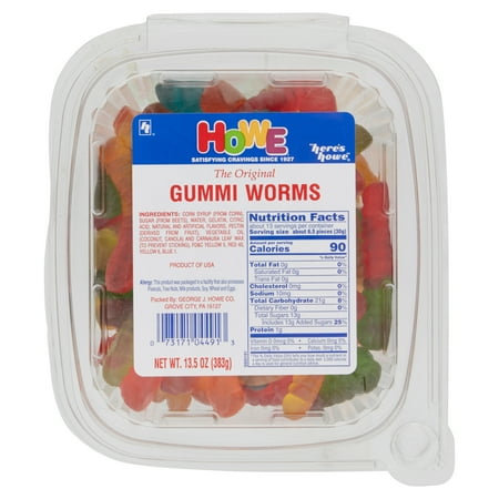 Howe Gummi Worms Gummy Candy, 13.5 oz, Tub