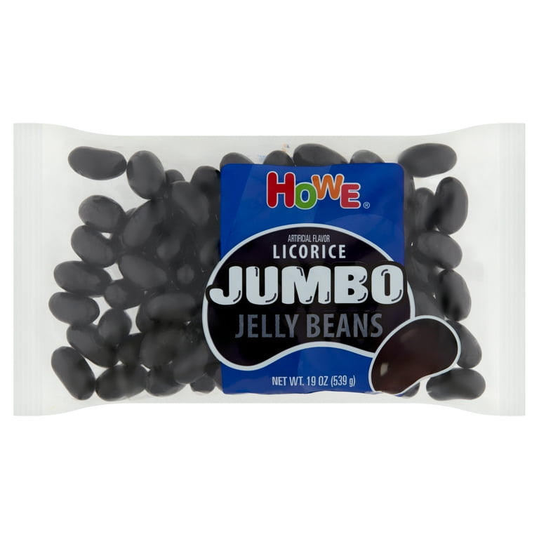 Howe Licorice Jumbo Jelly Beans 19 oz Black Licorice Candy with