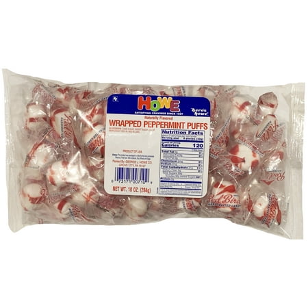 Howe Peppermint Puffs Mint Candy, 10 oz, Bag