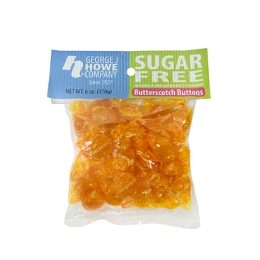 Howe Sugar Free Butterscotch Buttons Hard Candy, 6 oz, Bag