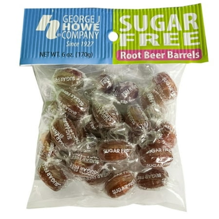 Howe Sugar Free Root Beer Barrels Hard Candy, 6 oz, Bag