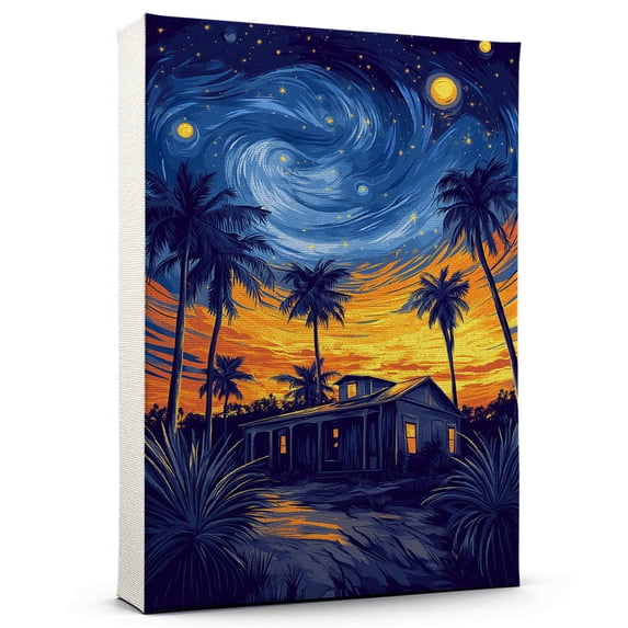 Howes Cave Travel Canvas Art Print, New York Canvas Wall art, Howes Cave Travel Canvas Starry Night, New York Decor Travel Artwork - 95AZ597