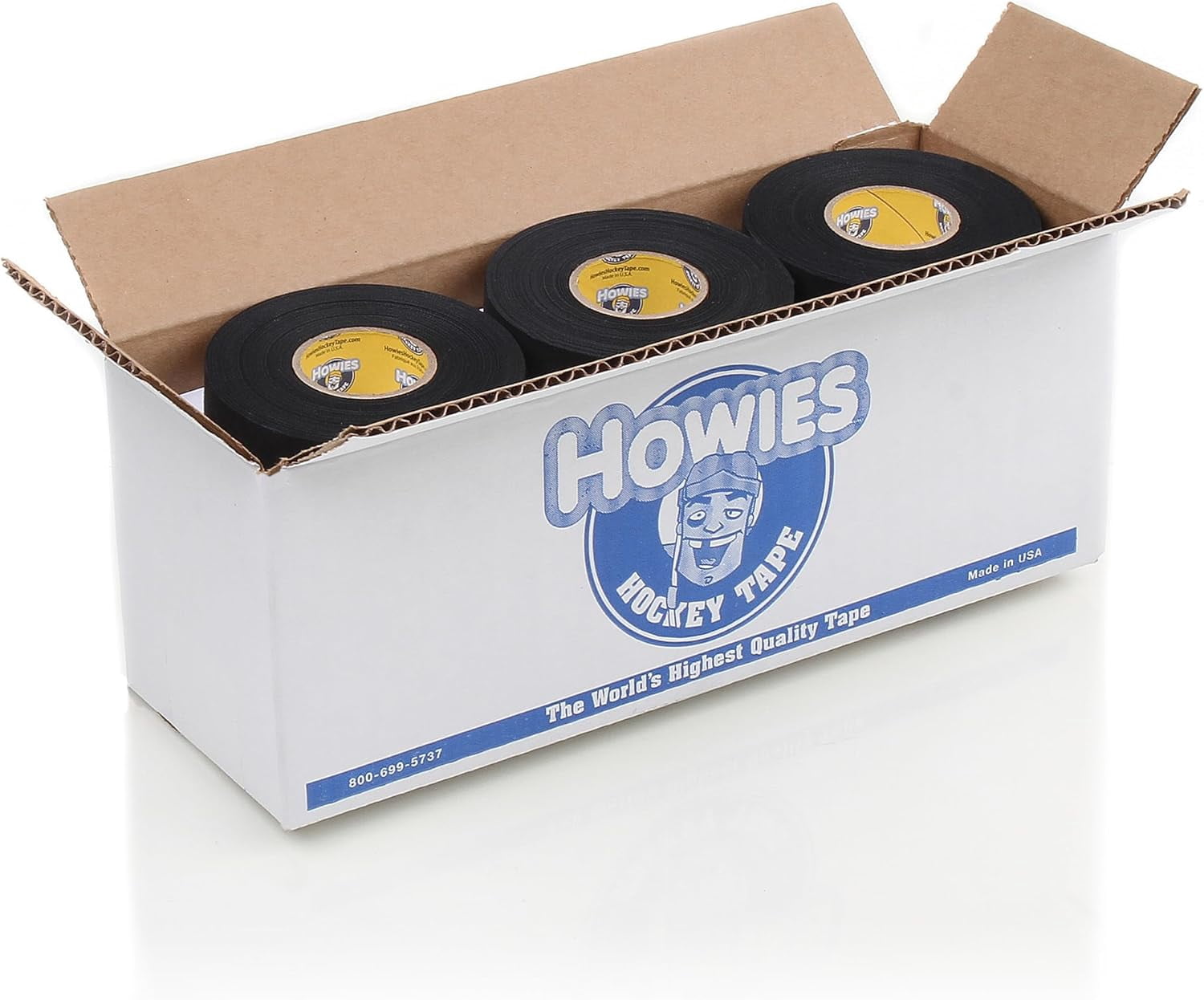 Howies Hockey - 1.5" White or Black Cloth Stick Tape Bulk - 9 Pack - Strong Grip, Long-Lasting Adhesive Stick Tape for Sports - 1.5" x 15 Yards - Professional Quality