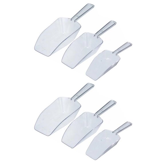 WRISTBIQUE Transparent Plastic Scoop for Home Use Suitable for Flour Ice and Grains 2 Sets