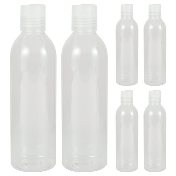 Howish Lotion Bottle 6-Pack 8oz Clear Squeeze Bottles for Shampoo, Lotions, Creams,PET and PP(6.89"X1.97"X1.97")