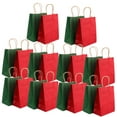 thumbnail image 1 of Howish Paper Candy Bag Xmas Gift Bags Red/Green with Twine Handle Kraft Paper (24pcs)(10.63"X8.19"X4.21"), 1 of 9